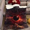 Затмение в Красном Небе Фланелевое Одеяло Теплое Мягкое Хэллоуин Рождество Диван Теплое Уютное Декоративное Декор Подарок для Любого Сезона