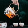 Hand-Painted Glass Tea Brewing & Steaming Pot Set