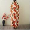 Women's Vintage Long Dress with Cotton and Linen Patterns