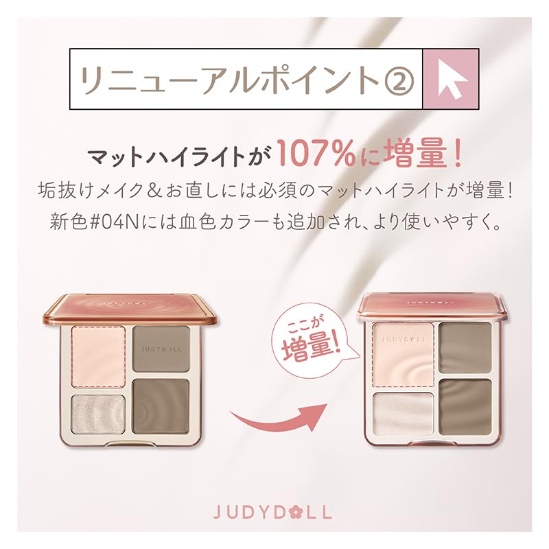 JUDYDOLL Палетка Merihari Master Cool 4в1 Тени для носа Маленькое лицо [Официальный Япония] Контурирование/Хайлайтер (#01N Тон) (Матовый/Глянцевый)