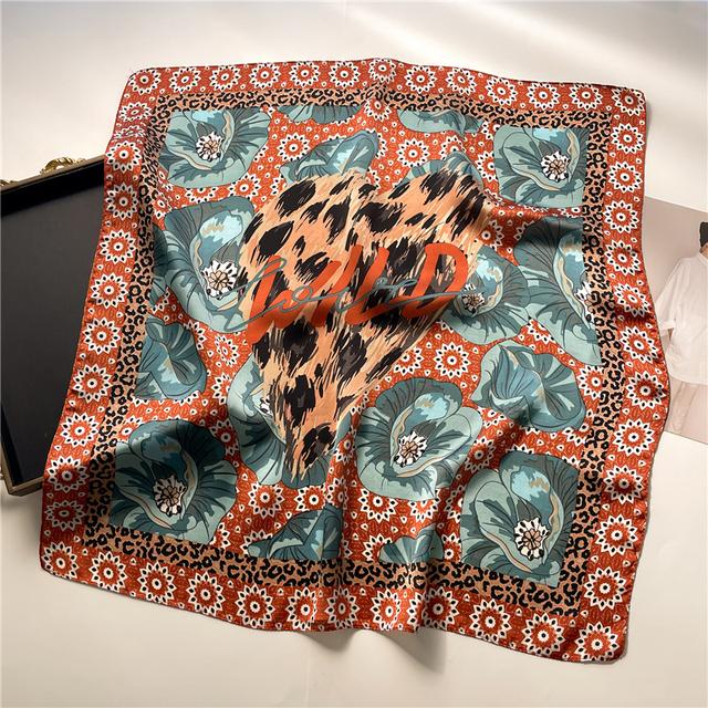 Шелковый квадратный шарф для женщин, шейный платок, женские повязки для волос, ленточная повязка на голову, роскошная шаль, атласный хиджаб, модные накидки, бандана
