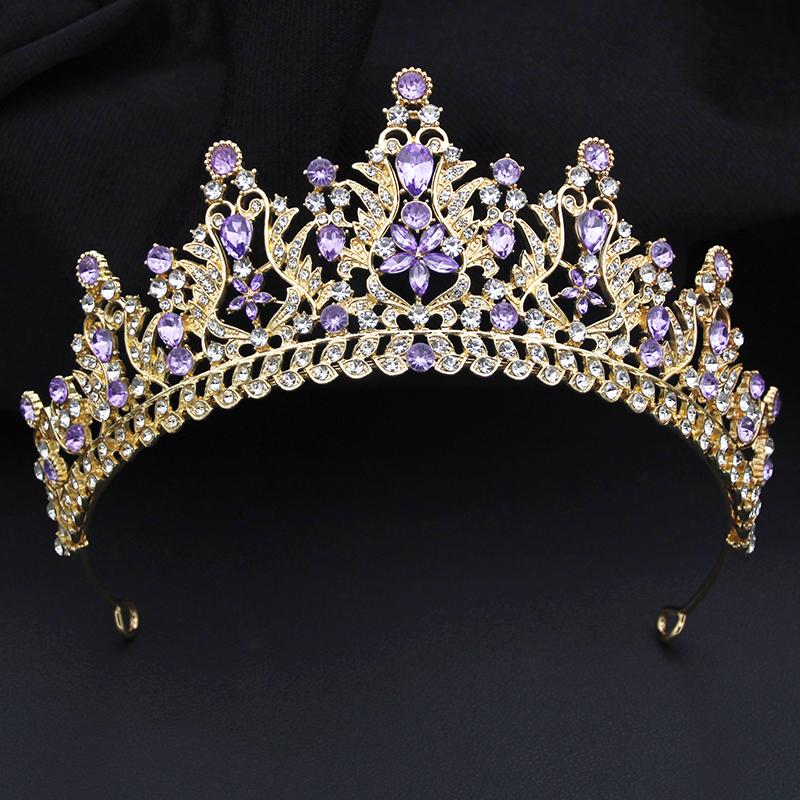 Luxury Flower Crystal Tiaras and Crowns for Bride Women Elegant Bridal Wedding Crown Hair Jewelry Party Prom Accessories
