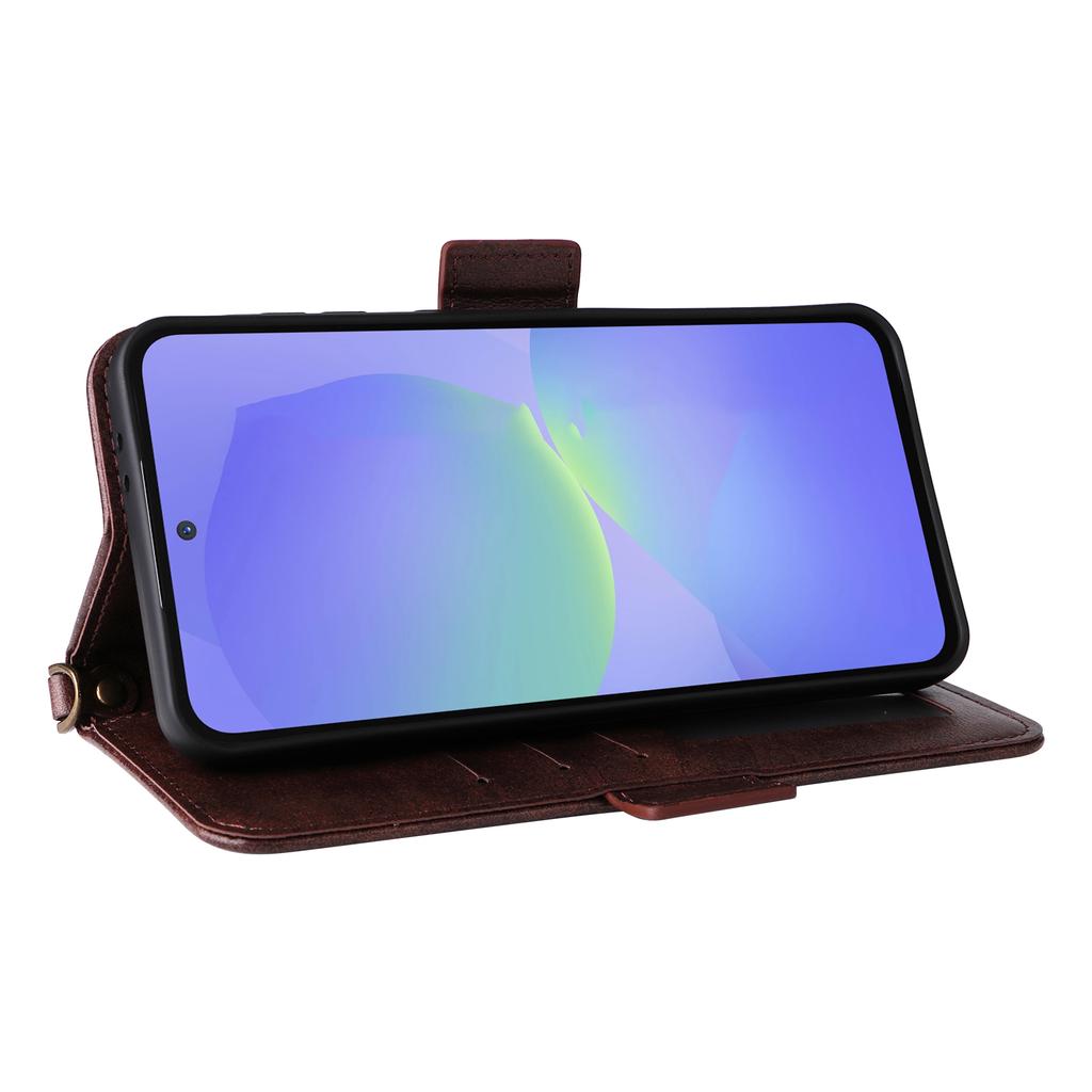 For Samsung Galaxy A55 5G Leather Case Magnetic Closure Wallet Stand Phone Cover with Crossbody Strap