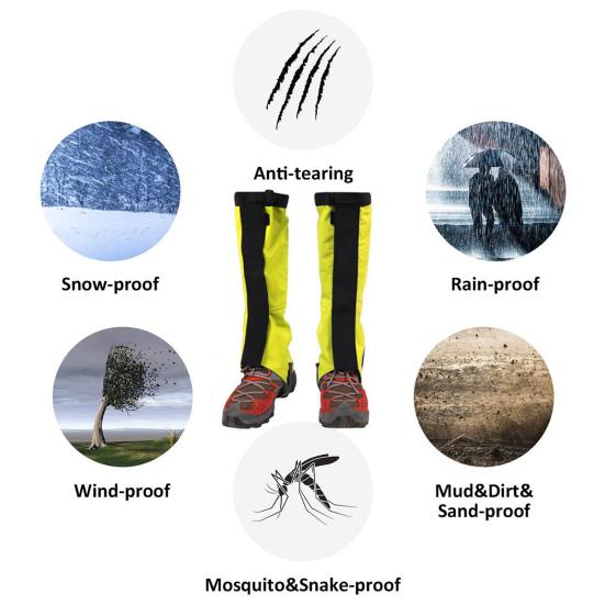 1 Pair Outdoor Leg Gaiter Adjustable Waterproof Men Women Hiking Climbing Snow Skiing Hunting Snake Guard Snow Boot Shoe Gaiter Leg Protector Cover