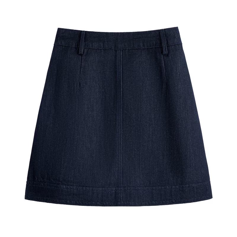 Женская джинсовая юбка А-силуэта с высокой талией, вымытая