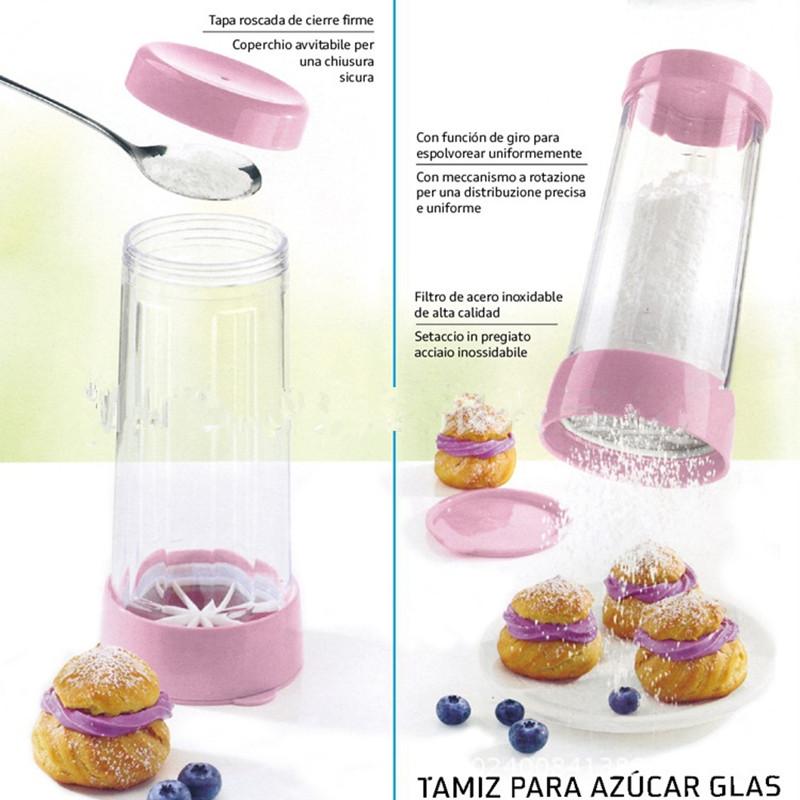Handheld Flour Icing Sugar Dispenser with Lid Chocolate Coffee Cocoa Powder Sugar Shaker With Stainless Steel Mesh Sifters