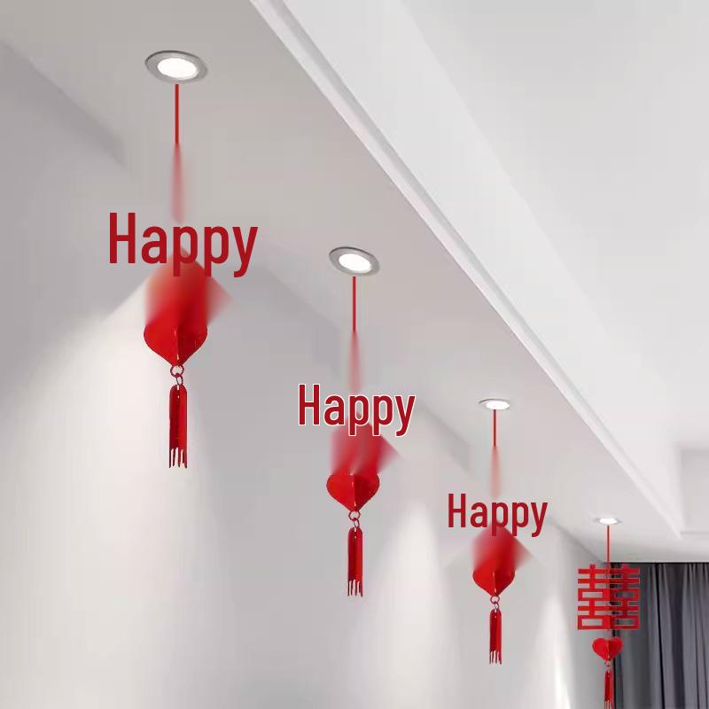 3D Свадебные фонари «Двойное счастье» для украшения - Подвесные украшения для свадебной комнаты, потолка гостиной, стороны жениха и невесты.