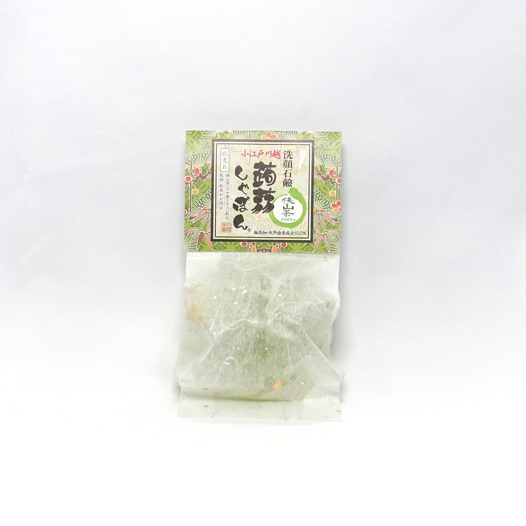 Konnyaku Soap Kawagoe Konnyaku Soap Sayama Tea Soap Facial Cleansing Soap Contains Ceramide For Those with Dry and Sensitive Skin (80g)