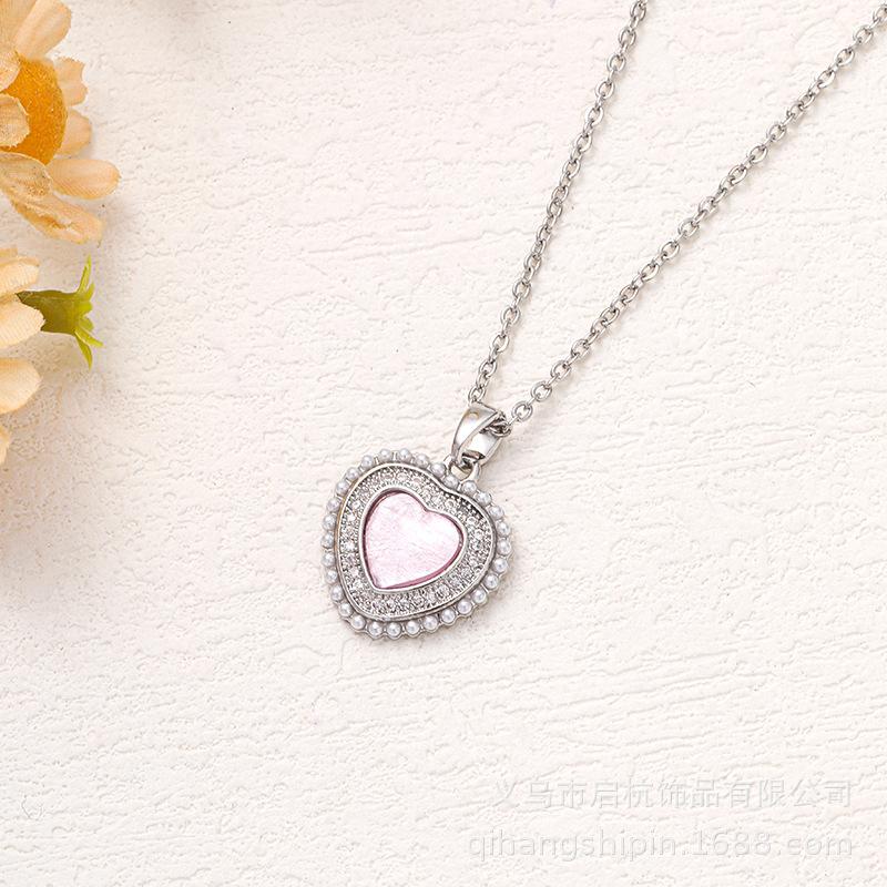 Ожерелье Любви Женское Дизайн Легкая Роскошь Маленький Свежий и Сладкий Кулон Сердце