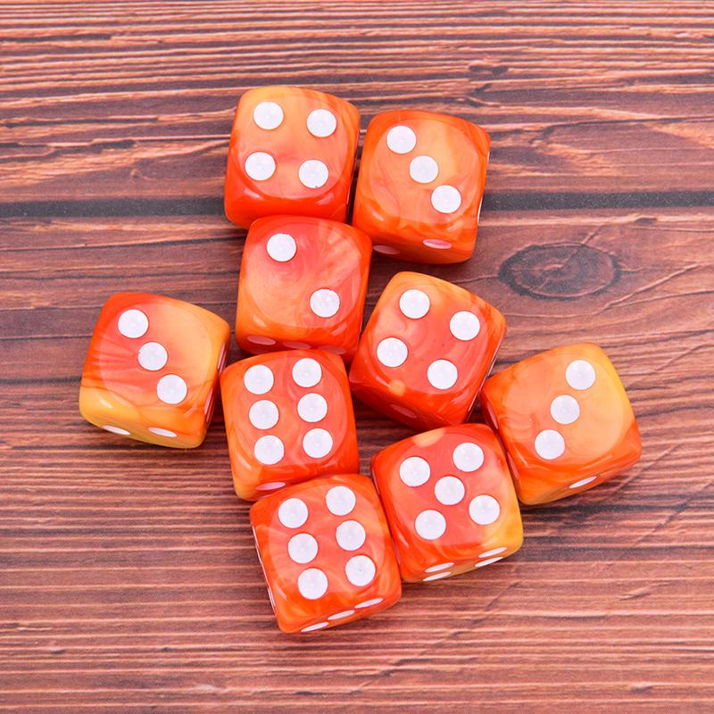 10 шт./компл., игральные кости с круглыми углами, 6-сторонние кости диаметром 16 мм, игральные настольные игры