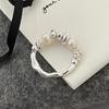Women Ring Imitation Pearl Decor Irregular Shape Beads Handmade Ring Adjustable Opening Design Finger Ring