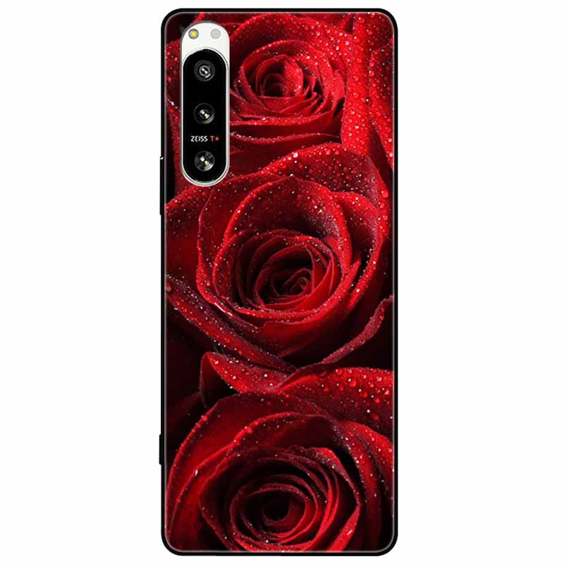 For Sony Xperia 5 IV / 1 IV Case 10IV Soft Silicone Flower Phone Back Cases For Sony Xperia 10 IV V Cover 5IV TPU Bumpers 10V