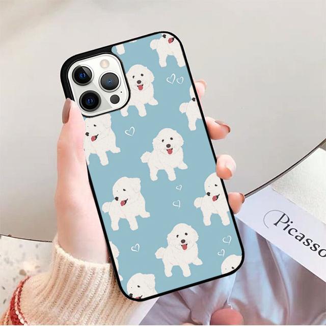 Милый Мультяшный Бишон Фризе Чехол для Телефона для iPhone 17 Air 16 16e 15 Plus для Apple 13 11 12 14 Pro Max Чехол coque fundas