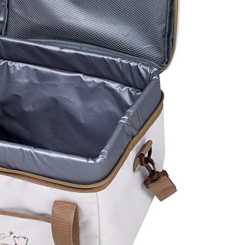 Captain Stag Disney Cooler Bag, Soft Cooler with Mesh Pocket, Foldable, 15L Capacity, Winnie the Pooh/Hello Design, MA-4629