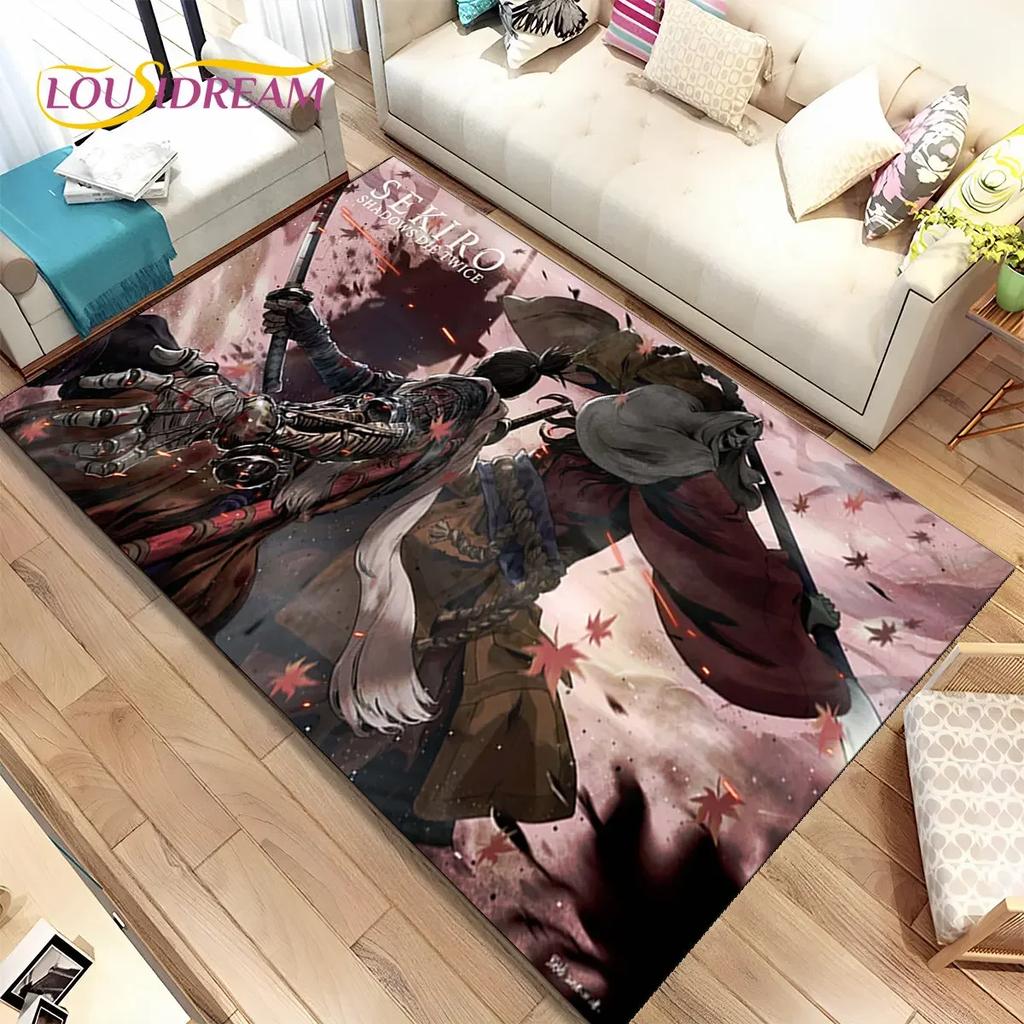 3D HD Sekiro Series Game Gamer Area Rug, Коврик для дома, гостиной, спальни, дивана, коврик для двери, декор, детские игры, нескользящий напольный коврик