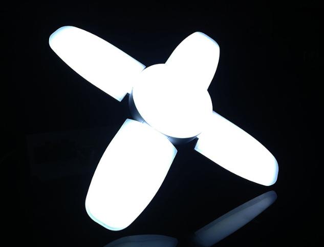 High Quality Mini 4 Leaf Deformable Lamp Folding 30W40W50W60W Led Fan Blade Bulb Indoor Adjustable Lighting Energy Saving