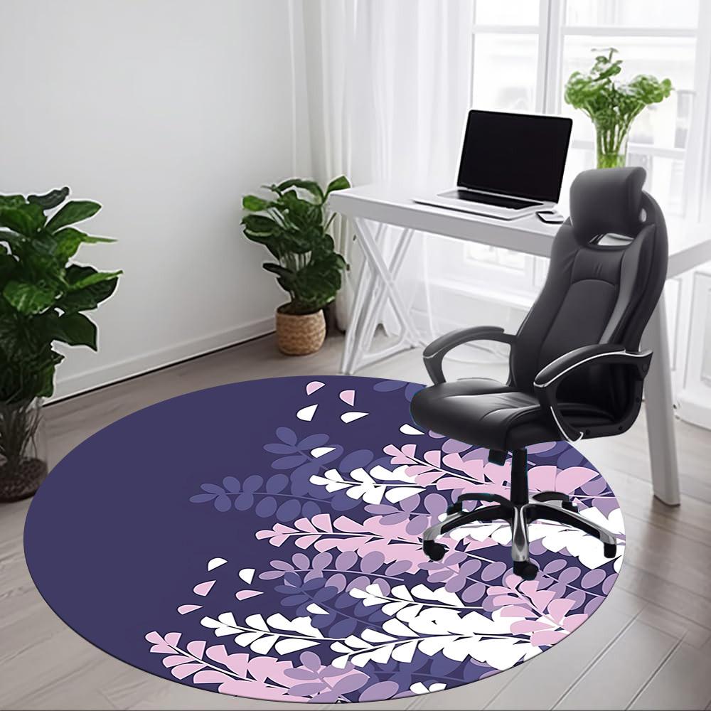 1pc Floral Pattern Office Round Area Rug, Indoor Mat Suitable For Office, Under Office Chairs Bedroom Living Room Home Decor, Room Deco