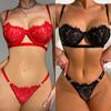 Sensual Lingerie Sets Woman Lace Transparent Women's Underwear Erotic Sext Costumes Delicate Bra Kit Push Up Sexy Lingerie