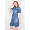 Blue White Женское джинсовое платье с коротким рукавом