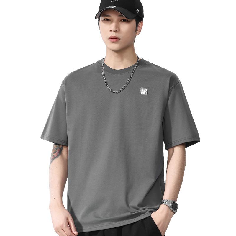 Новая летняя мужская футболка с круглым вырезом, с коротким рукавом, тонкая, повседневная, молодежная, с рукавом до локтя