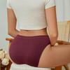 Women's Seamless Breathable Pure Cotton Crotch Underwear Large Size Mid-waist Thread Hip-wrapped Briefs Comfortable Thin Sports Underwear