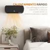 Electric Wall Heater 1000W/2000W Stove with LED Display and Remote Control 45x18.6x11.5 cm Black