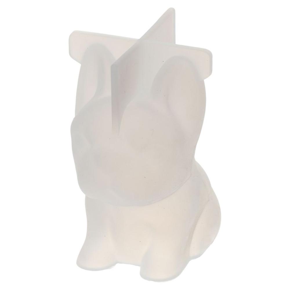Silicone 3D French Bulldog Soap Mould White Dog Silicone Mould   For Cake Decorating