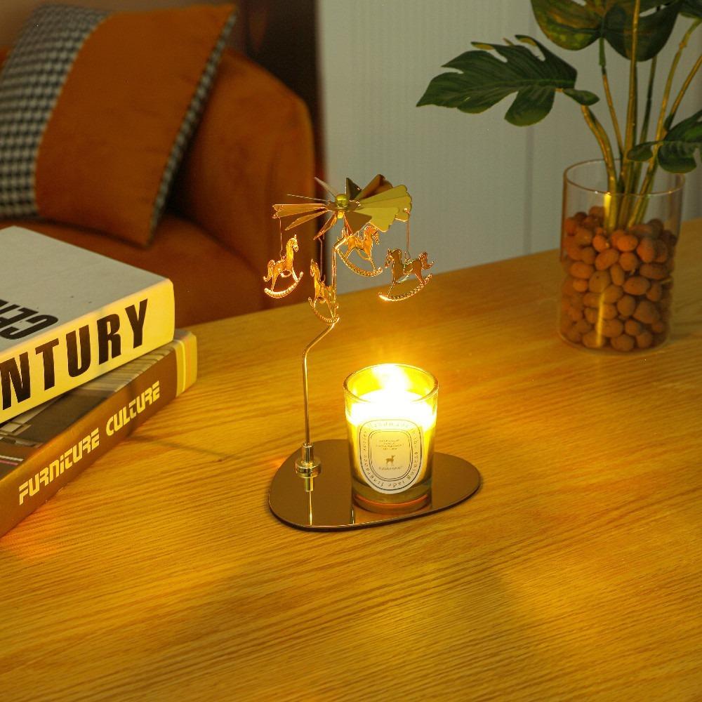 С вращающейся подставкой-подсвечником из нержавеющей стали, подсвечник для чайной свечи, романтический вращающийся подсвечник, подарок