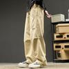 Осенне-весенние брюки-карго, широкие свободные прямые однотонные уличные брюки в стиле хип-хоп с несколькими карманами на шнурке