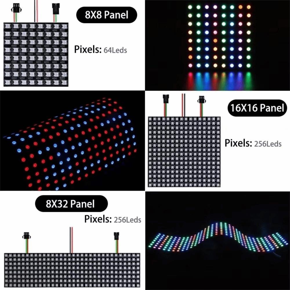 RGB Full Color Flexible LED Matrix DC5V Pixel Screen Module WS2812B LED Panel Matrix Screen