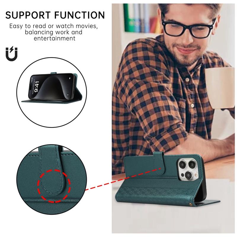 Магнитный чехол-бумажник с тиснением и геометрическим рисунком для iPhone Samsung Google Xiaomi Redmi, откидной кожаный чехол с отделениями для карт