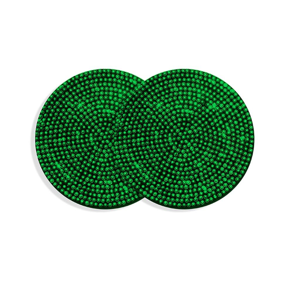 2PCS Diamond Car Coaster Water Cup Slot Non-Slip Mat Silica Gel Pad Cup Holder Mat Car Gadget Bling Car Accessories for Woman