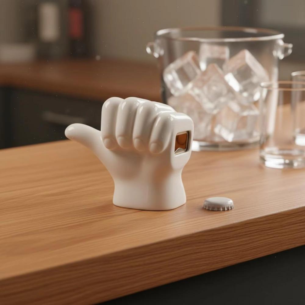 Magnetic Thumbs-Up Refrigerator Magnet Effortless Beer Bottle Cap Remover Desk Ornament Party
