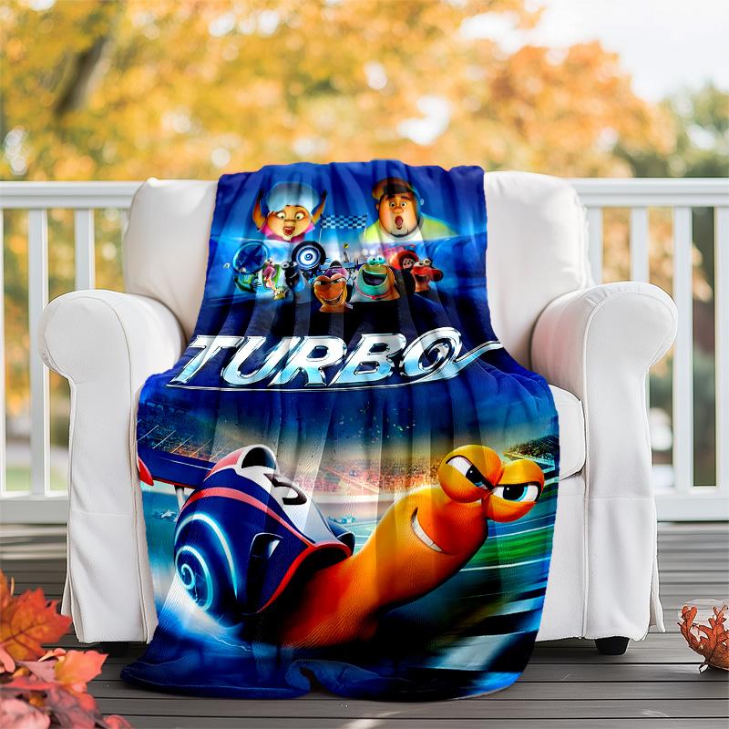 1pc TURBO1 Theme Blanket - Digital Print, Polyester, Cozy for All Seasons, Perfect for Outdoor, and Travel