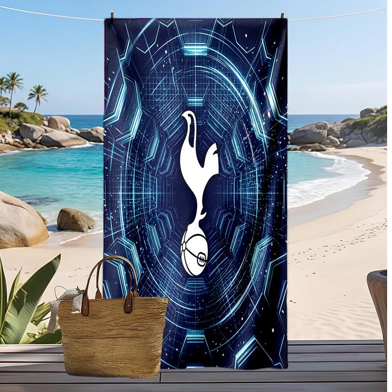 Пляжное полотенце с принтом Tottenham Hotspur, быстросохнущее, мягкое, портативное, большое, прямоугольное, пляжное покрывало для путешествий, бассейна