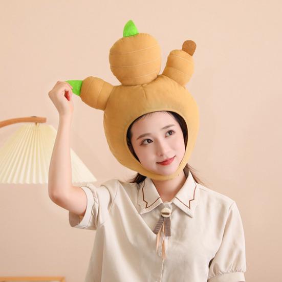 Мультяшный головной убор для праздника, мягкая плюшевая шляпа рыжего цвета, милый головной убор, реквизит для косплея, аксессуары для костюмов на Хэллоуин