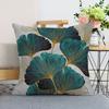 45x45cm Gingko Leaf Polyester Cushion Cover Black Gold  Waist Pillowcase Living Room Chair Sofa Home Decoration