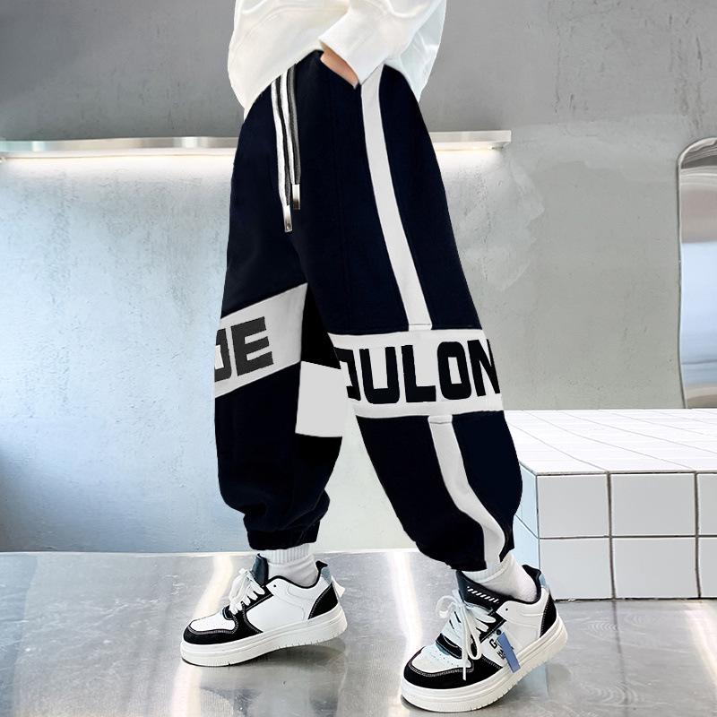 Одежда для мальчиков Весна Осень Спортивные штаны для мальчиков Детские спортивные штаны Повседневные брюки с цветными блоками Детская одежда