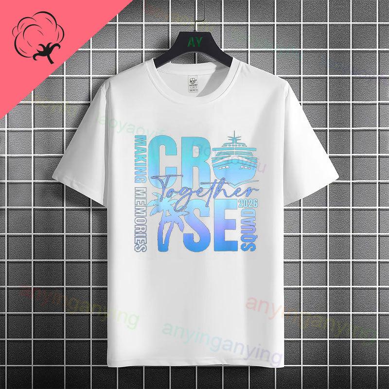 Funny Husband Wife Beach Travel Graphic Tshirt Pure Cotton Short Sleeve Casual Fashion Tshirt for Vacation Wear
