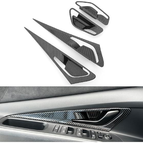 Carbon Fiber Style Interior Door Panel Molding Trim Door Cover Compatible with Hyundai Elantra N 2022-2025 Elantra N Line CN7 2021-2025 Automotive