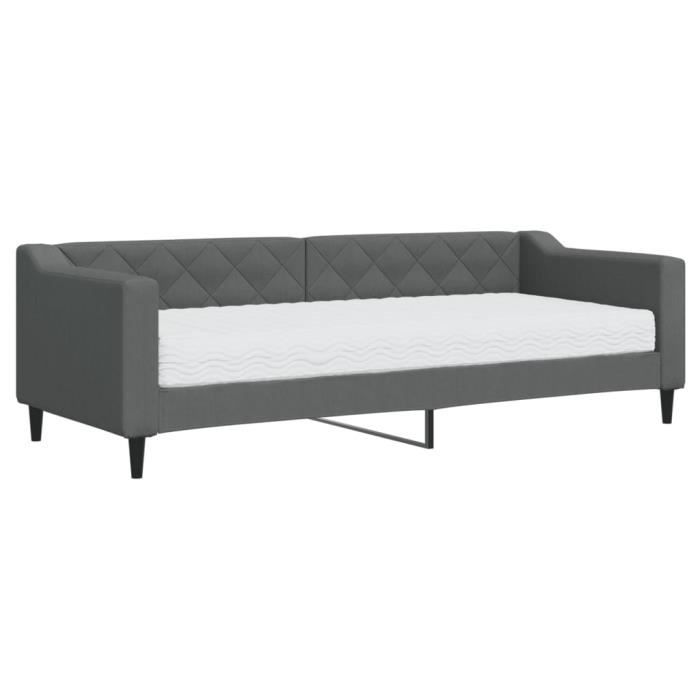 VidaXL Daybed with Mattress Dark Grey 80x200 Cm Fabric 3197404