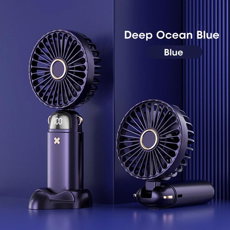 2025 New 3000mAh Portable Fan Rechargeable 90° Foldable Fan Mini Air Conditioner Small Fan Air Cooler with LED Digital Display