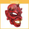 Unique Red And White Japanese Yokai Demon King Face Mask For Halloween And Cosplay Fun
