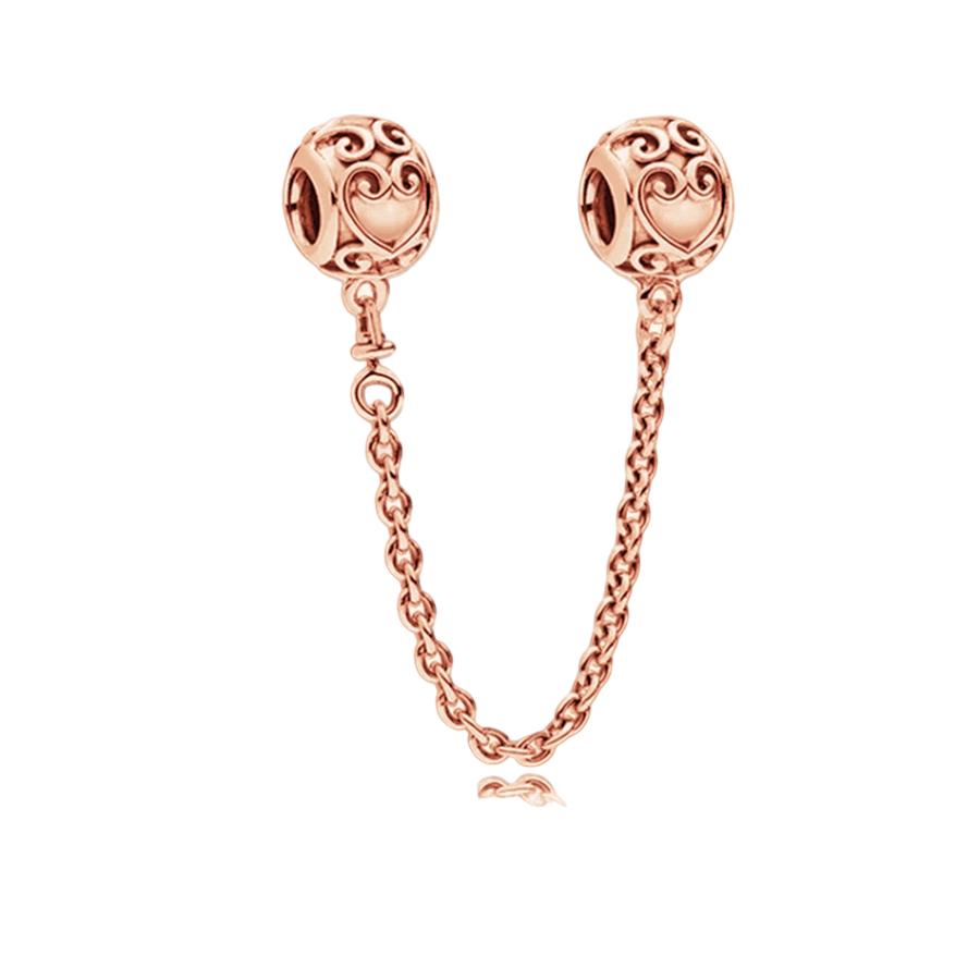 Блестящие Шарм-бусины с Покрытием Rose Gold Подвески Оригинальные Браслет-змея Браслет-цепочка Бусины Для DIY Украшений Подарок Женщине