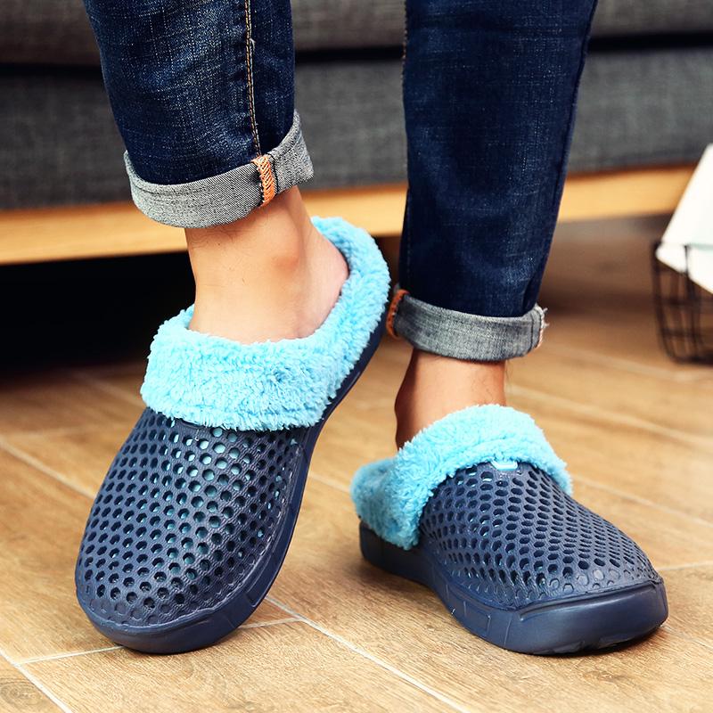 Fashion New Men Slippers Winter Plush Warm Furry Slipper Couples Shoes Indoor Home Cotton Shoes Casual Fluffy Slides Women's Slippers