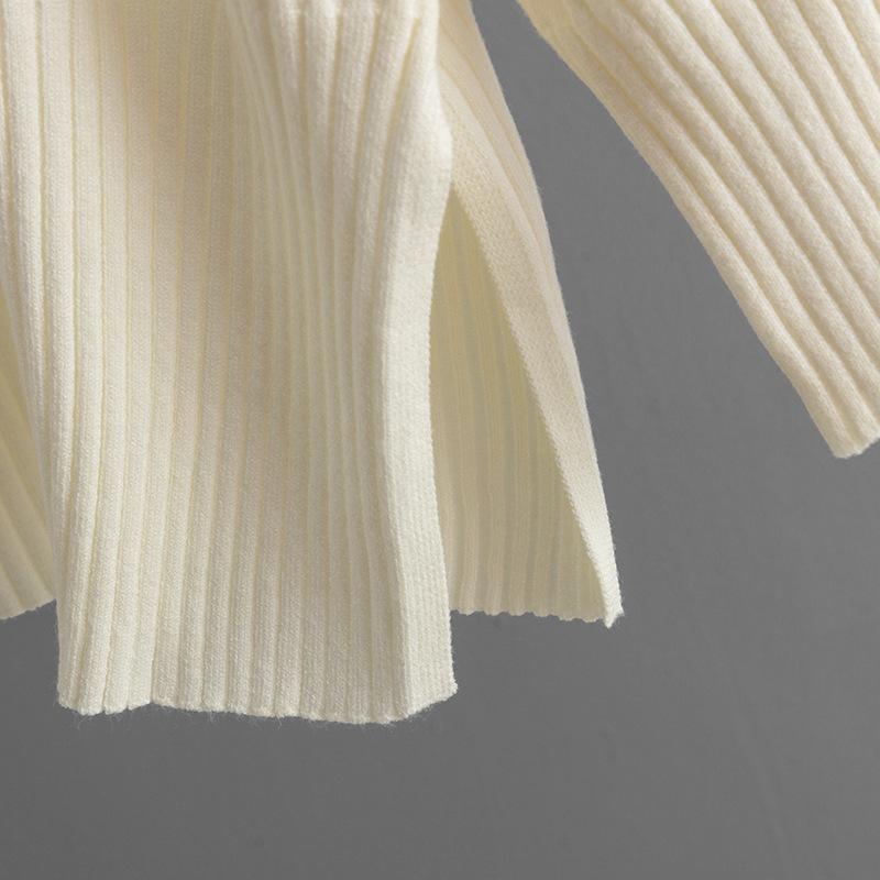 GMXIA Laid-back Style Round-neck Split Sweater Set for Women, Two Loose and Soft Knitted Sweaters for Autumn and Winter