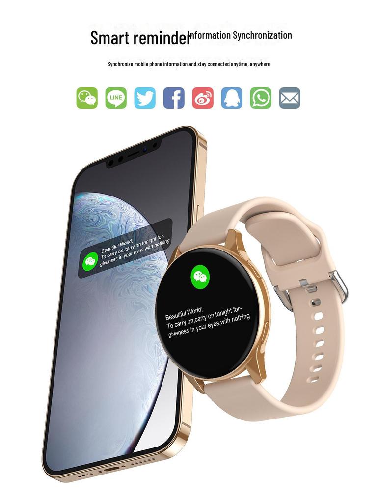 T2pro Smartwatch: Cross-border Bluetooth, Round Screen, Heart Rate Monitor, Step Counter, Call & Message Alerts.