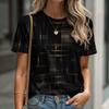 Summer Geometry Casual Sports Women's T-shirt Round Neck Short Sleeve Abstract Simple Loose Breathable Shirt