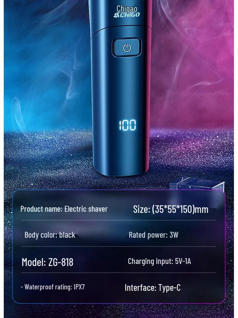 High-Power Men's Rechargeable Electric Shaver: Portable, Washable Magnetic Beard Razor