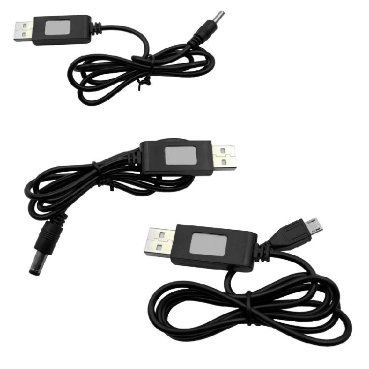 Универсальный зарядный кабель 3,5/5,5/USB 5-контактный для литиевых батарей 3,7 В с управлением зарядом и автоматическим отключением